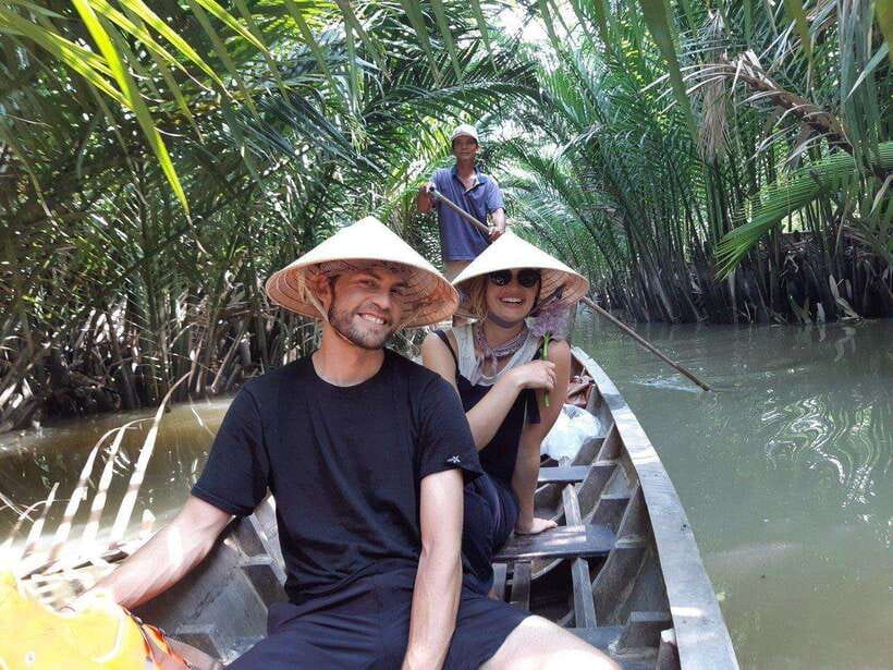 From HCM City: Visit Mekong Delta With Maximum 12 People - A rowing boat through the narrow canal