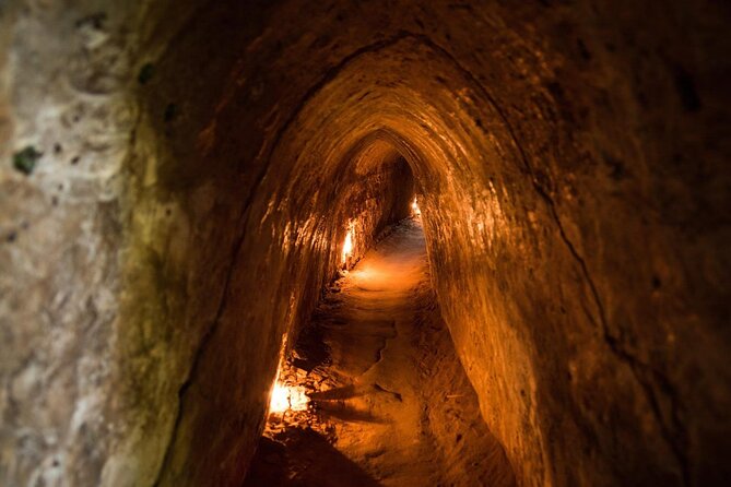 Half Day Cu Chi tunnel Morning Daily - Entering a section of the underground passages