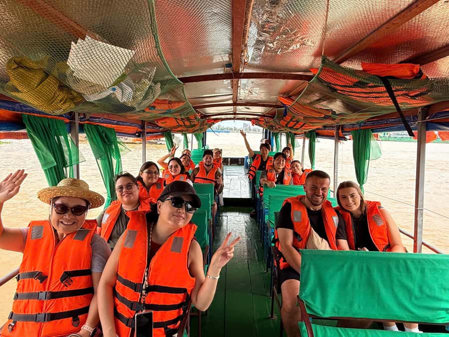 HCM: Authentic Mekong Delta - Boat, TukTuk, Khot Cake Making - Vinh Trang Pagoda gives the day a calm start