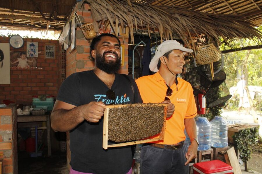 HCM: Mekong Delta, My Tho & Ben Tre Coconut Village - Cruising past the islands of the Mekong