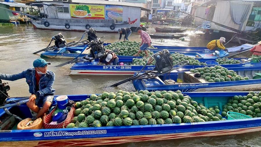 HCMC: Mekong Delta 2-Days My Tho–Ben Tre & Cai Rang Market - Cai Rang Floating Market before breakfast crowds