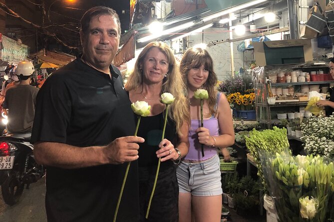 Ho Chi Minh City with Street Food Tour by Cyclo - Ho Thi Ky Flower Market after dark