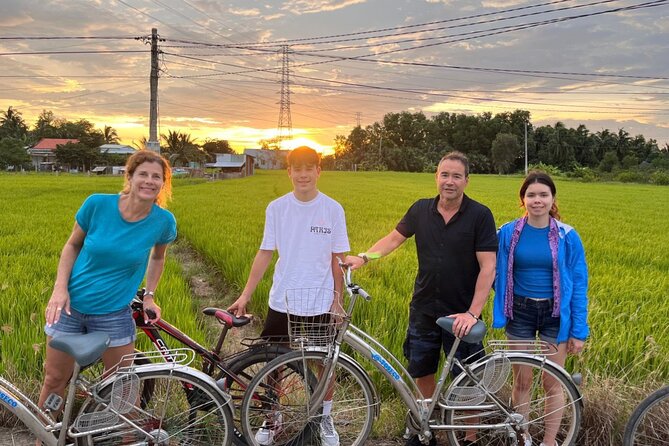 LUXURY Mekong 2 Days 1 Night SMALL GROUP Stay at Tiny Homestay with BBQ Dinner - Sunset over rice fields and the evening barbecue