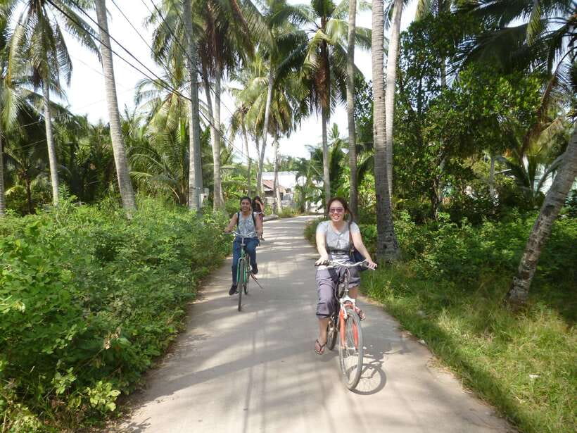 Mekong Day Tour by Car:Cai Be market, Local Island & Cycling - Coconut candy, honey tea, and puffed rice