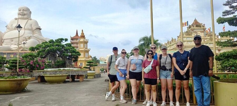 MeKong Delta Tour - Sampan and motorboat through palm-lined creeks