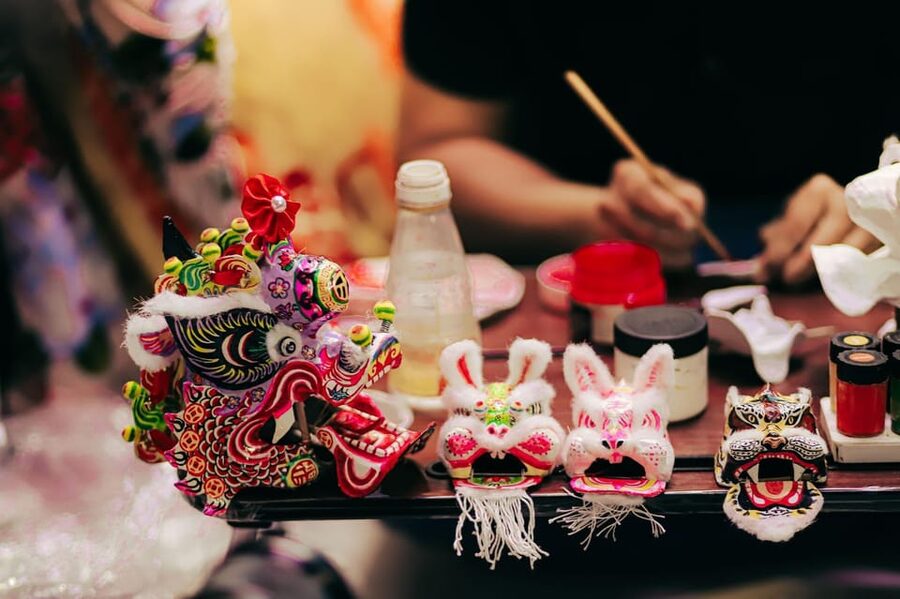Mini Lion head decoration workshop - A good choice before Tết