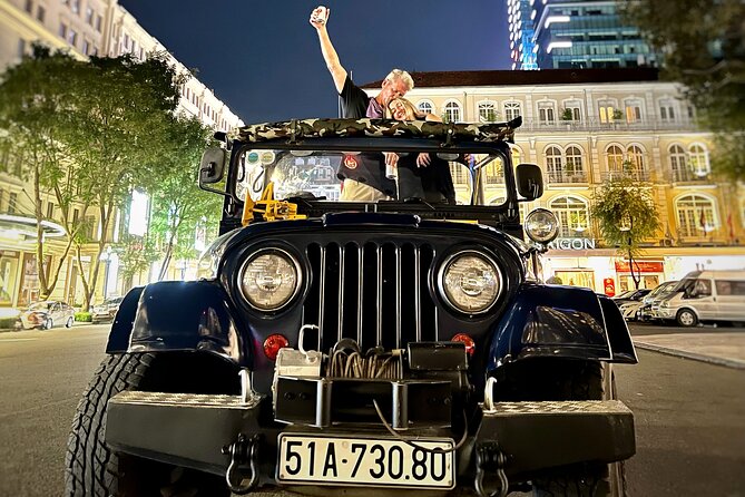 Private Jeep City Tour Saigon by Night and Skybar Drink - Dong Khoi and Nguyen Hue after sunset