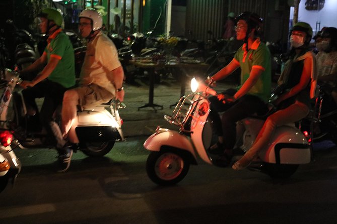 Saigon After Dark Vespa Street Food Tour + Live Music 4 hours - Banh xeo and nem lui in the middle of the route