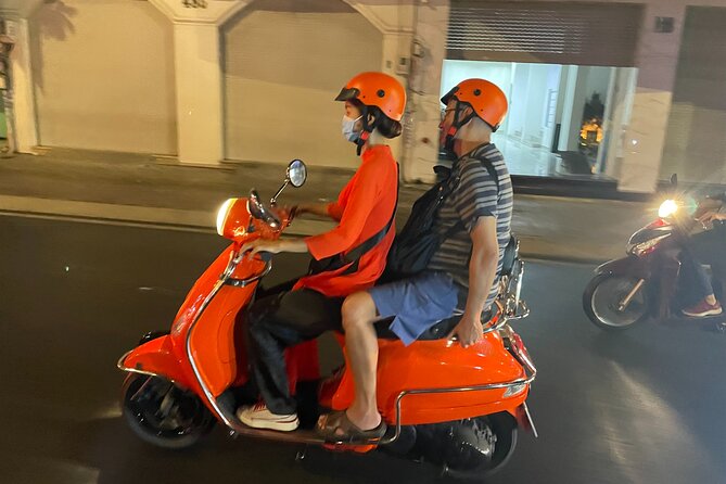Saigon Vespa By Night Street Food With Female Riders Ao Dai - Seafood and local drinks for the first course